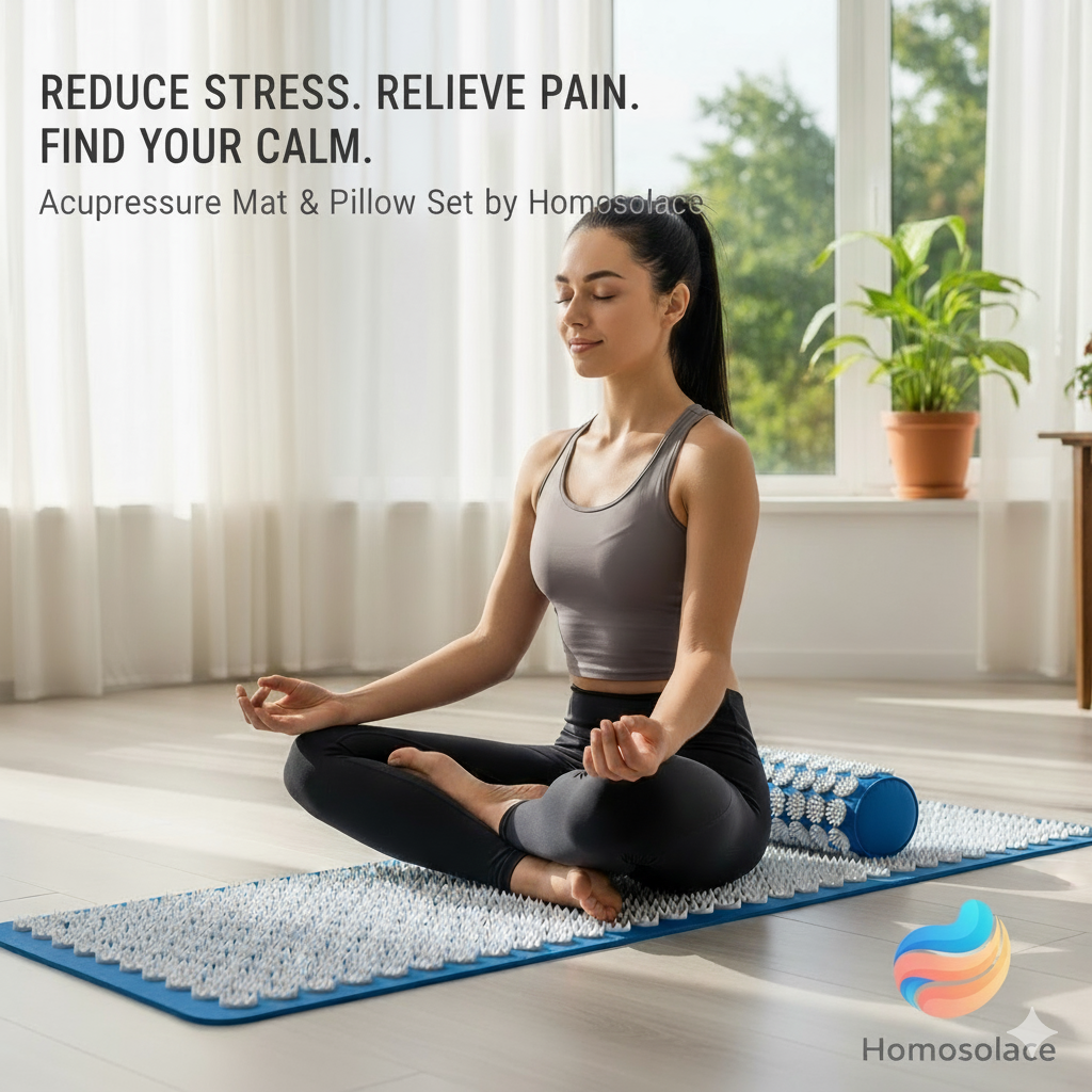 Homosolace Acupressure Relaxation Mat & pillow  Set™